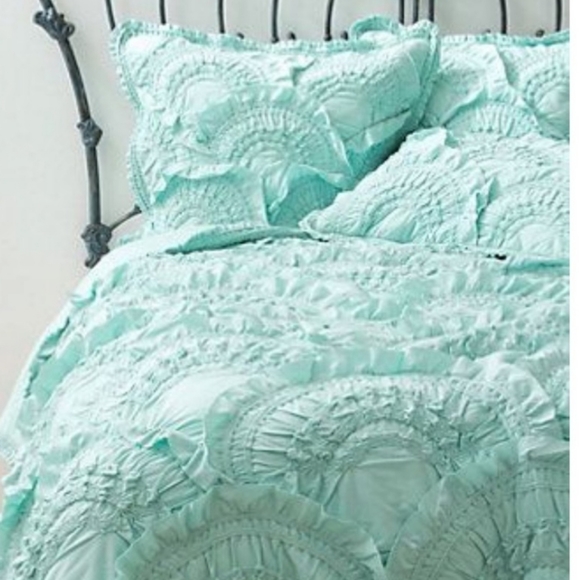 Anthropologie Other - Anthropologie Mint Rivulets Pillow Sham Standard Set of 2